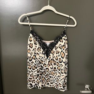 Leopard lace tank